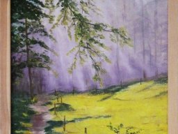 Entlang der Koppel - Oelbild